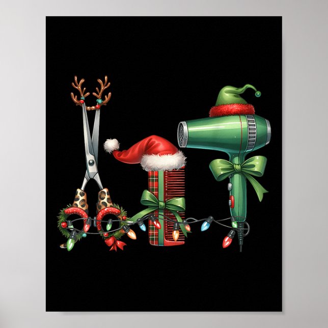 Hair Stylist Christmas Hairdresser Licensed Hairas Poster (Front)