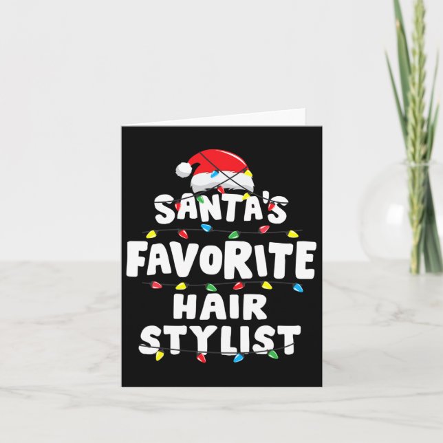 Hair Stylist Christmas Santa's Favourite Funny Gif Card (Front)