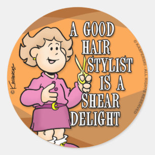 Hair Stylist Classic Round Sticker
