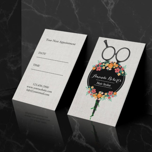 Hair Stylist Classy Scissor & Flowers Appointment (Creator Uploaded)