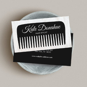 Hair Stylist Comb Beauty Salon Wood Business Card