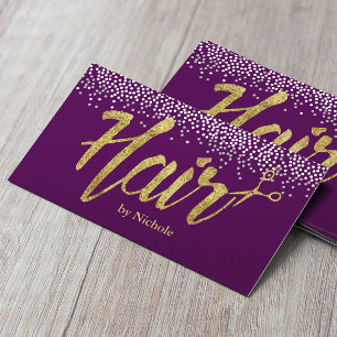 Hair Stylist   Confetti Dots Purple Appointment Card