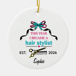 Hair Stylist,Custom Hair School Graduation Ceramic Tree Decoration