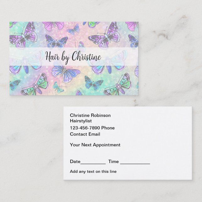 Hair Stylist Cute Appointment Business Cards  (Front/Back)