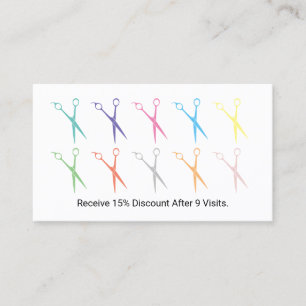 Hair Stylist Cute Colour Scissors Salon Loyalty Card