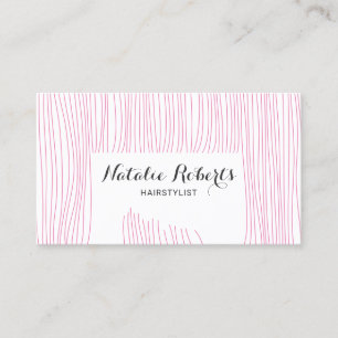 Hair Stylist Cute Pink Hair Hairdresser Business Card