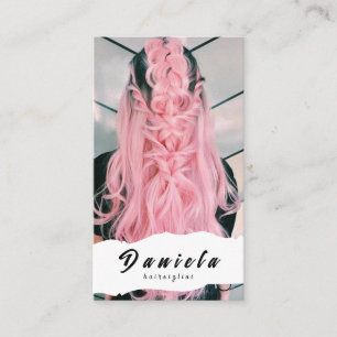 Hair Stylist Cute Scissor Minimalist Blush Pink Business Card