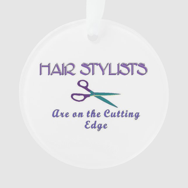 Hair Stylist Cutting Edge Ornament (Front)
