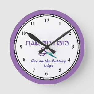 Hair Stylist Cutting Edge Round Clock