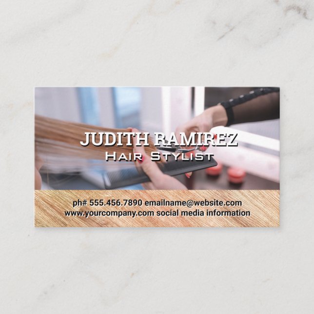 Hair Stylist Cutting Hair Appointment Card (Front)