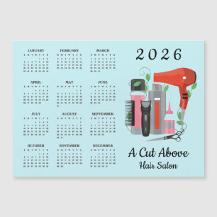 Hair Stylist Design 2026 Calendar Magnetic Card