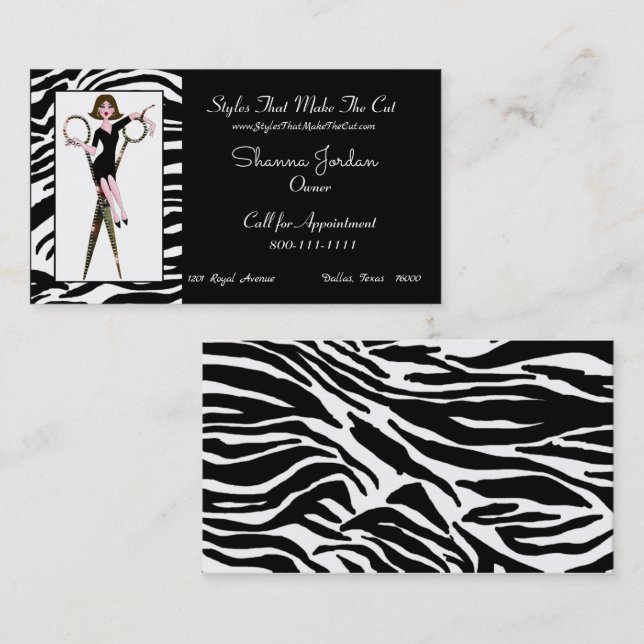 "Hair Stylist Diva" Business Card (Front/Back)