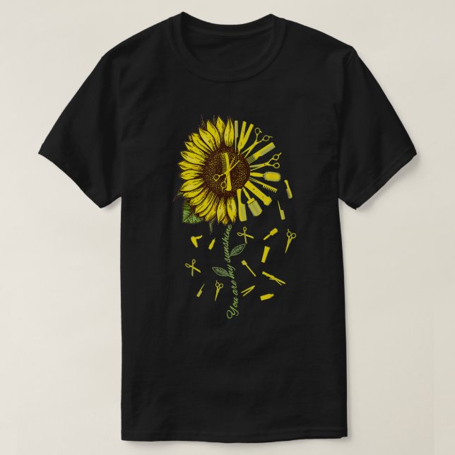 Hair Stylist Dresser Sunshine Sunflower T-Shirt (Design Front)