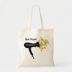 Hair Stylist Dryer Blowing Flowers Tote Bag