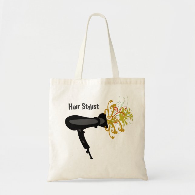 Hair Stylist  Dryer Blowing Flowers Tote Bag (Front)