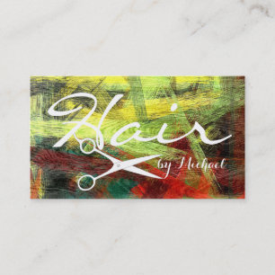 Hair Stylist Elegant Colourful Modern Wood Look #2 Business Card