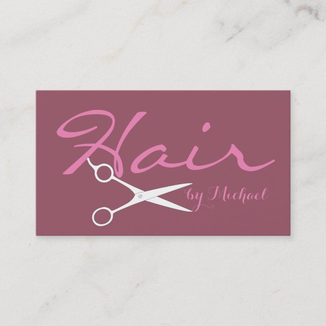Hair Stylist Elegant Copper Rose Background Business Card (Front)