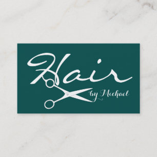 Hair Stylist Elegant Deep Jungle Green Background Business Card