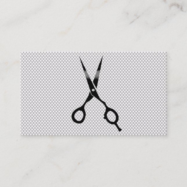 Hair Stylist Elegant Lace Black Scissor Plain Business Card (Front)