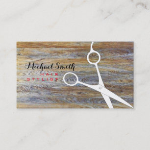 Hair Stylist Elegant Modern Wood #4 Business Card