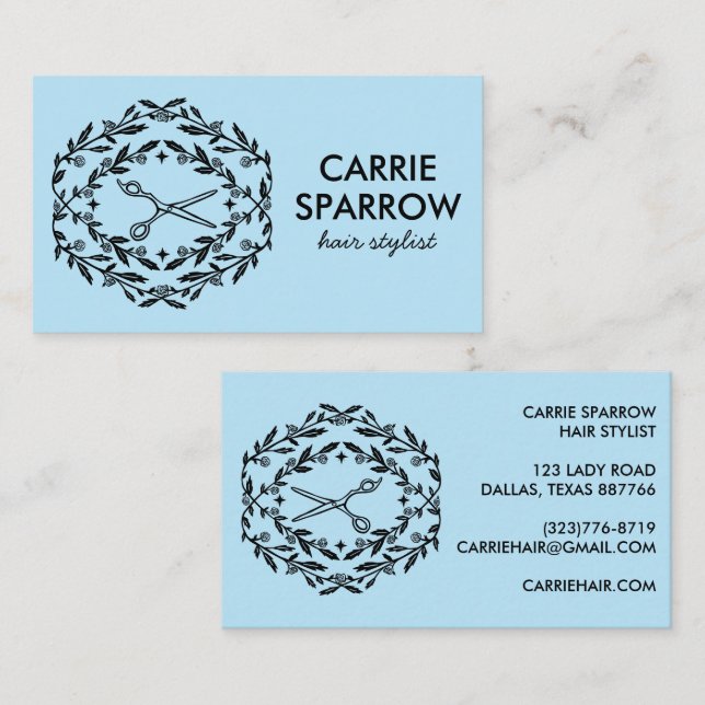 Hair Stylist Elegant Mystical Rose Vines Kraft Business Card (Front/Back)