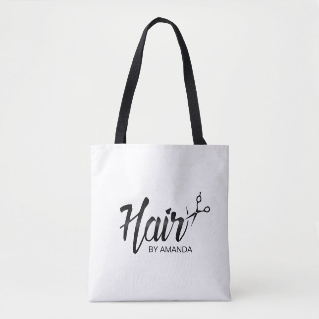 Hair Stylist Elegant Script Hair Salon Tote Bag (Front)