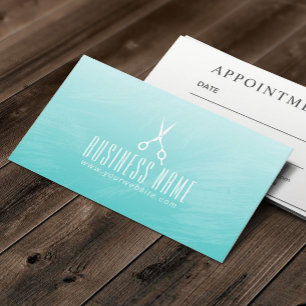 Hair Stylist Elegant Watercolor Green Appointment Card