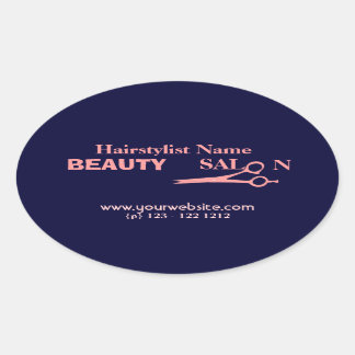 Hair Stylist Fashion Beauty Salon & Spa Oval Sticker