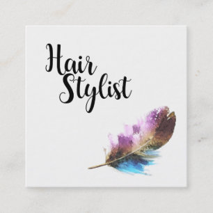 Hair Stylist - Feather Square Business Card