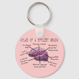 Hair Stylist Gifts "Atlas of a Stylist Brain" Key Ring