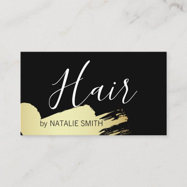 Hair Stylist / Gold Brushed Business Card (Front)