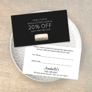 Hair Stylist Gold Comb  Customer Referral