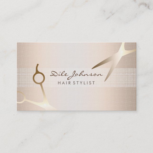 Hair Stylist Gold Glitter Saloon Professional Business Card (Front)