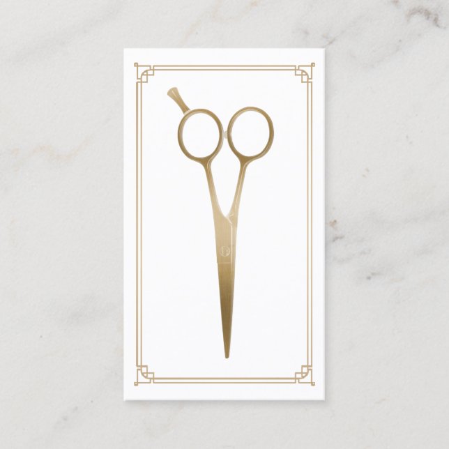 Hair Stylist Gold Scissor Hairdresser Hair Salon Business Card (Front)