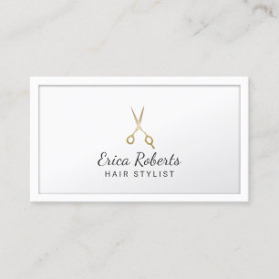 Hair Stylist Gold Scissor Minimal Beauty Salon Business Card