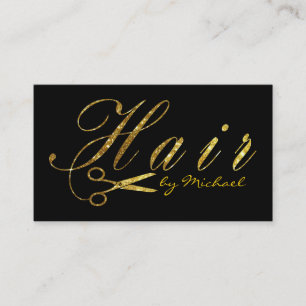 Hair Stylist Gold Scissors Script Appointment #11 Card