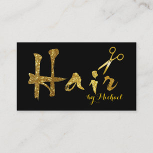 Hair Stylist Gold Scissors Script Appointment #2 Card