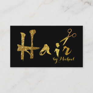 Hair Stylist Gold Scissors Script Appointment #3 Card
