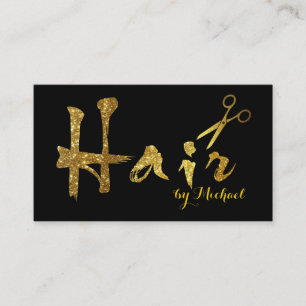 Hair Stylist Gold Scissors Script Appointment #5 Card