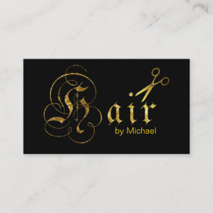 Hair Stylist Gold Scissors Script Appointment #6 Card