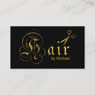 Hair Stylist Gold Scissors Script Appointment #7 Card
