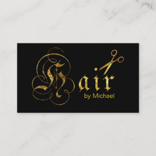 Hair Stylist Gold Scissors Script Appointment #8 Card