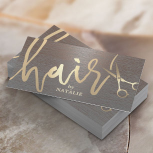 Hair Stylist Gold Script Modern Copper Salon Business Card