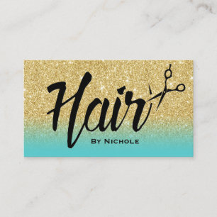 Hair Stylist Gold & Turquoise Glitter Appointment