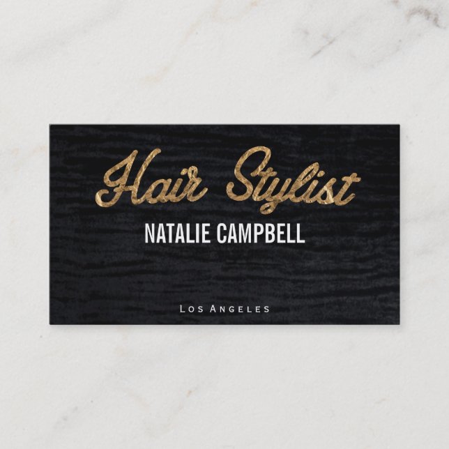 Hair Stylist | Gold / Velvet Business Card (Front)