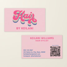 Hair Stylist Groovy Retro QR Code Hair By