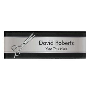 Hair Stylist Hair Salon Barber Shop Metallic Name Tag
