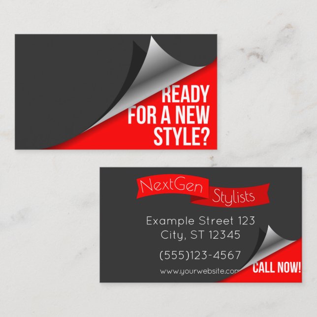 Hair Stylist - Hairdresser - Barber Business Card (Front/Back)