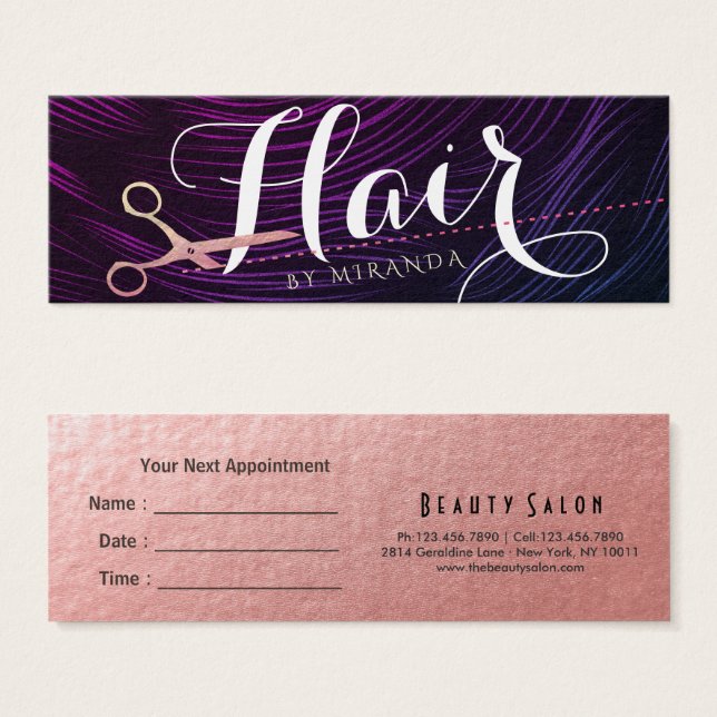 Hair Stylist Hairdresser Beauty Rose Gold Scissors (Front & Back)