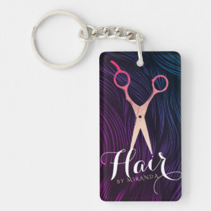 Hair Stylist Hairdresser Beauty Rose Gold Scissors Key Ring
